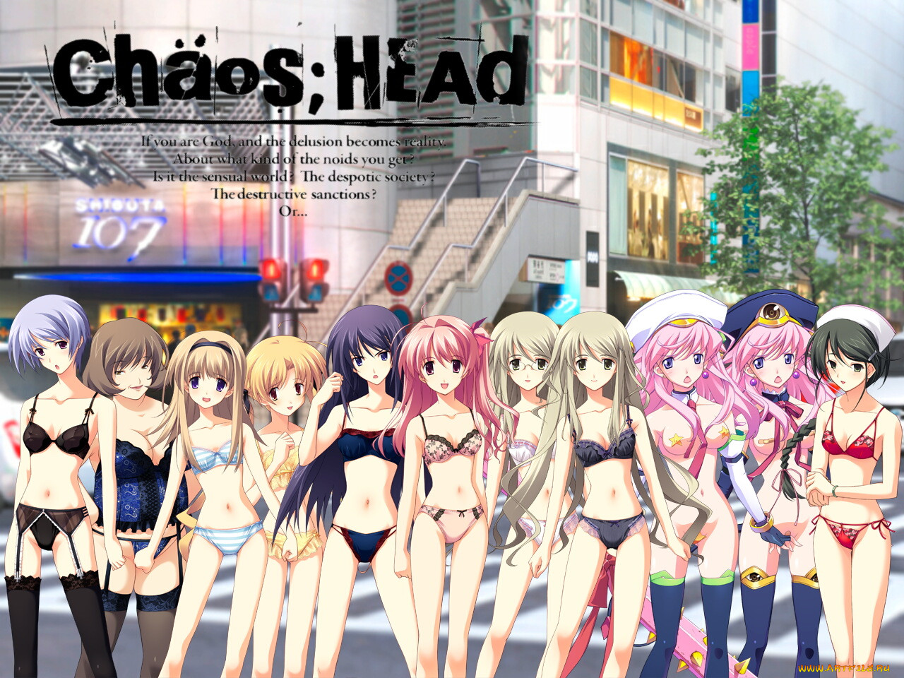 аниме, <b>chaos</b>, <b>head</b>.